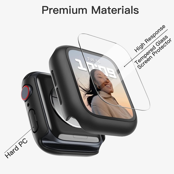 JETech Apple Watch 9/8/7 Temperli Ekran Koruyucu(41mm)(2 Adet)-Rose Gold