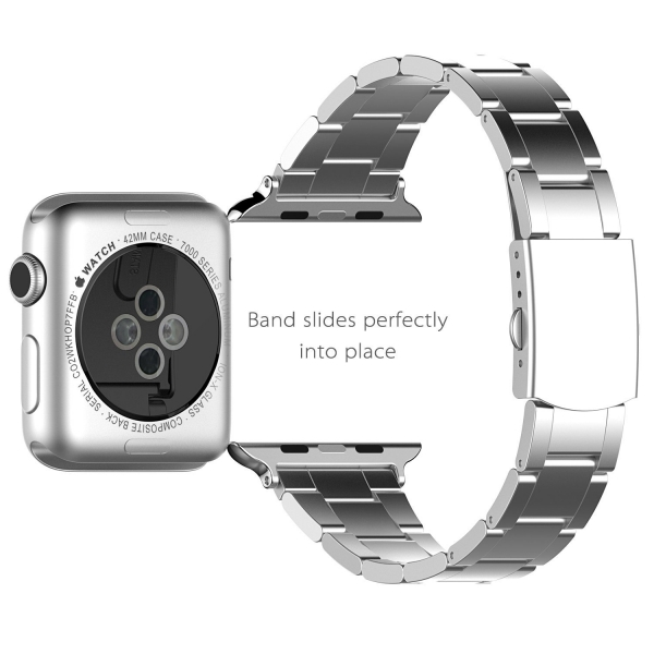 JETech Apple Watch Paslanmaz elik Kay (42/44mm)-Silver