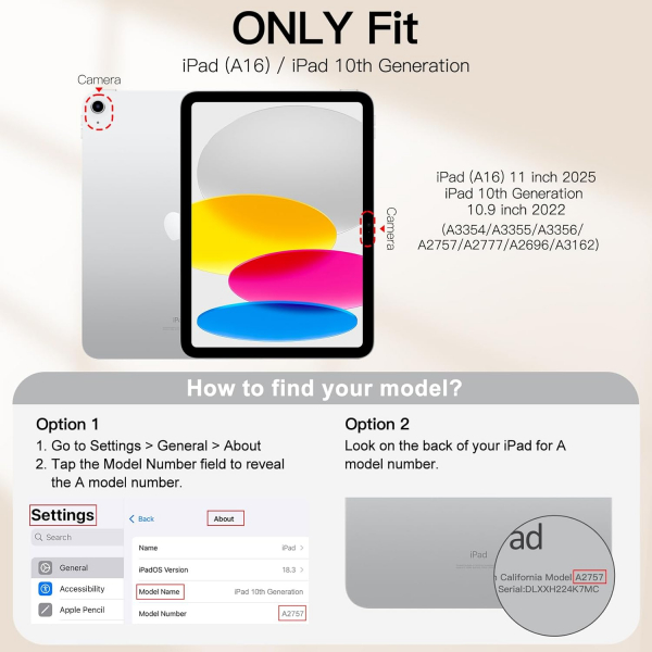 JETech Apple iPad A16 Manyetik Klf (10/11.Nesil)-Yellow