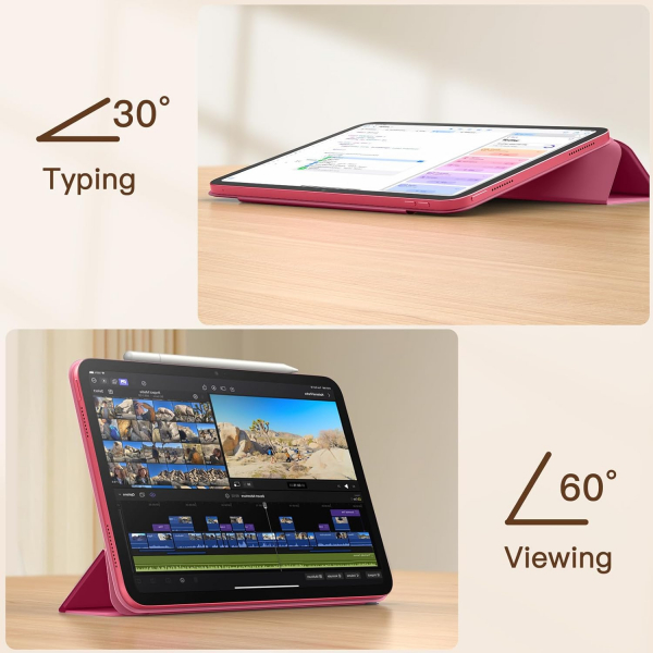 JETech Apple iPad A16 Manyetik Klf (10/11.Nesil)-Pink