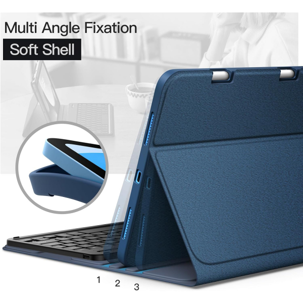JETech Apple iPad A16 Klavyeli K�l�f (11 in�)-Blue