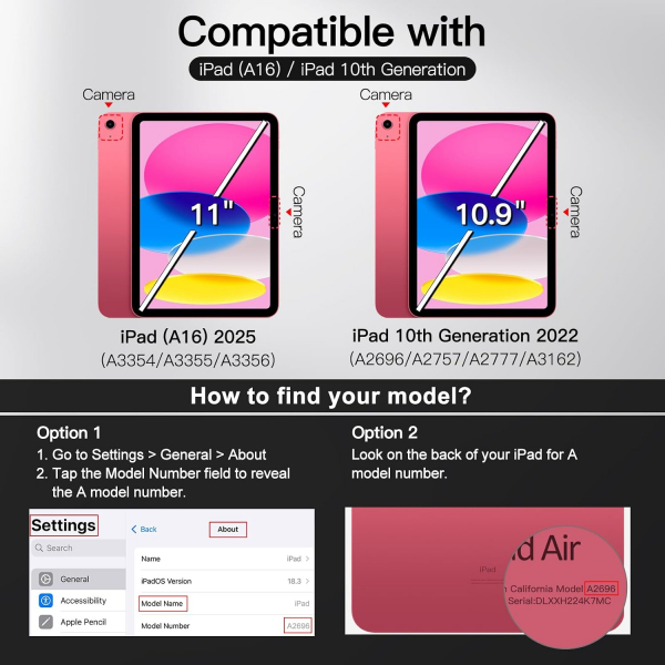 JETech Apple iPad A16 Klavyeli K�l�f (11 in�)-Pink