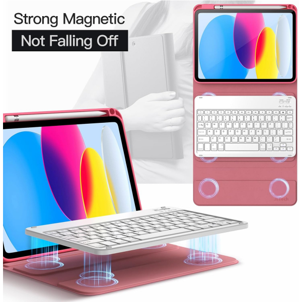 JETech Apple iPad A16 Klavyeli K�l�f (11 in�)-Pink