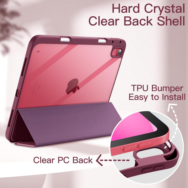 JETech Apple iPad A16 Standl Klf (10/11.Nesil)-Wine 
