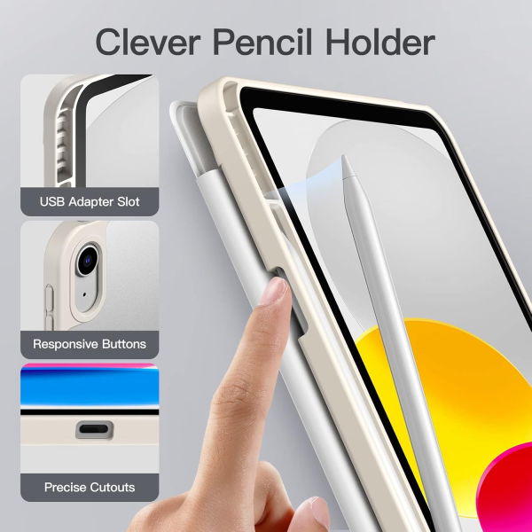 JETech Apple iPad A16 Mat Klf (10/11.Nesil)-White