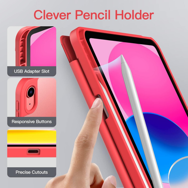 JETech Apple iPad A16 Mat Klf (10/11.Nesil)-Watermelon