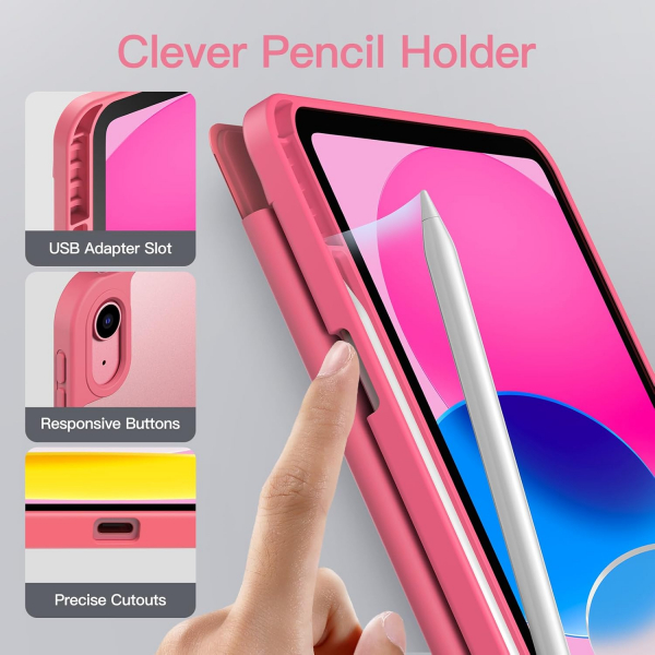JETech Apple iPad A16 Mat Klf (10/11.Nesil)-Pink
