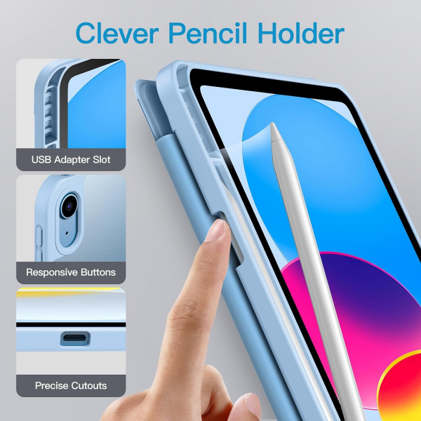 JETech Apple iPad A16 Mat Klf (10/11.Nesil)-Blue