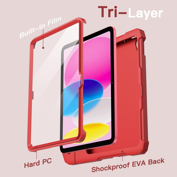 JETech Apple iPad A16 Standl Klf (10/11.Nesil)-Red