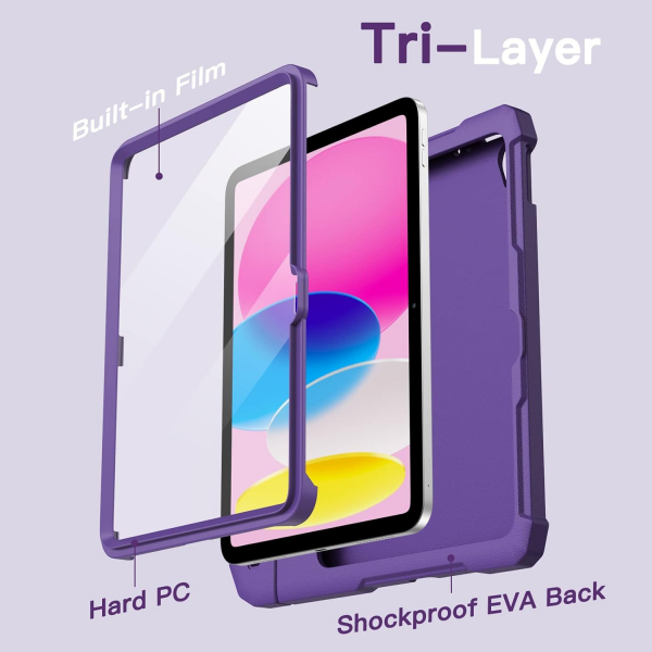 JETech Apple iPad A16 Standl Klf (10/11.Nesil)-Purple