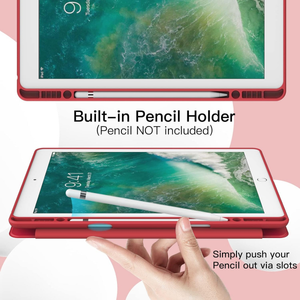 JETech Apple iPad Pro 1/2.Nesil Uyumlu Klf (12.9 in)-Red