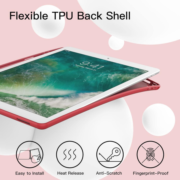 JETech Apple iPad Pro 1/2.Nesil Uyumlu Klf (12.9 in)-Red