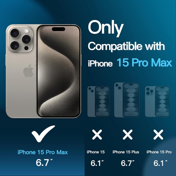 JETech Apple iPhone 15 Pro Max Temperli Cam Ekran Koruyucu (3 Adet)