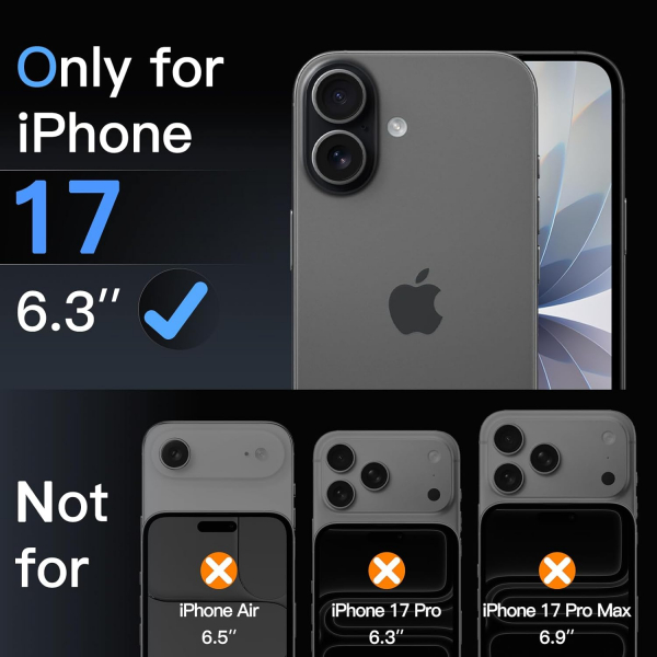 JETech Apple iPhone 17 Kamera Koruyucu-Black