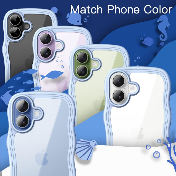 JETech Apple iPhone 17 Cute Dalgal Klf -Blue