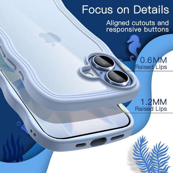 JETech Apple iPhone 17 Cute Dalgal Klf -Blue