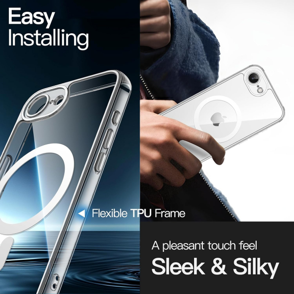 JETech Apple iPhone 16e Manyetik Klf -Clear