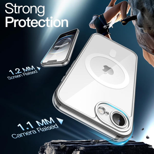 JETech Apple iPhone 16e Manyetik Klf -Clear