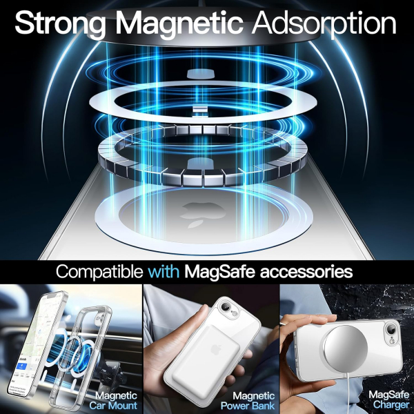 JETech Apple iPhone 16e Manyetik Klf -Clear
