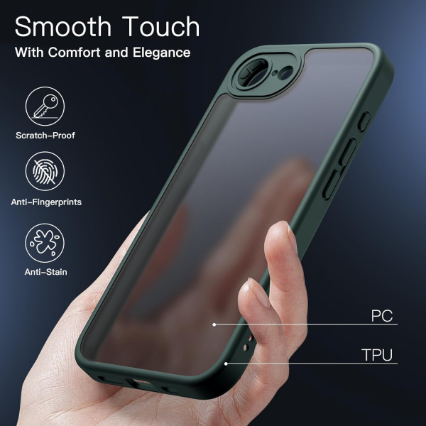 JETech Apple iPhone 16e Mat Klf-Dark Green 