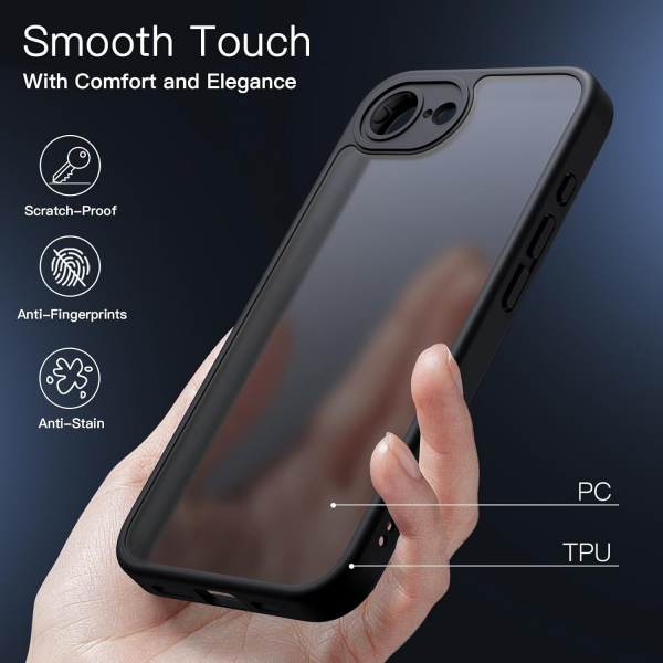 JETech Apple iPhone 16e Mat Klf-Black 