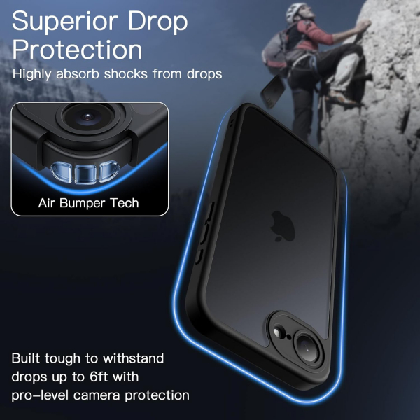 JETech Apple iPhone 16e Mat Klf-Black 