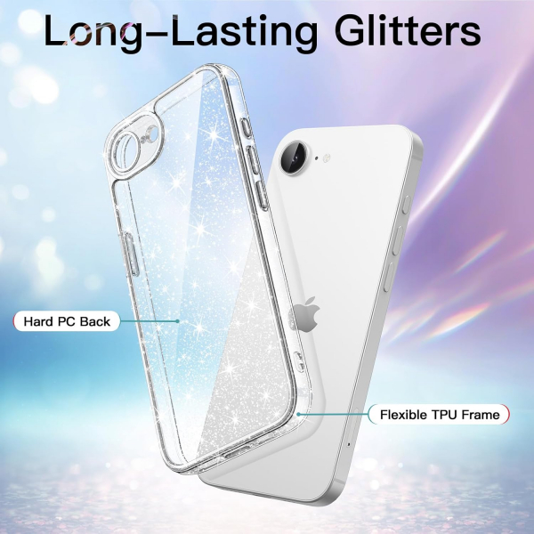 JETech Apple iPhone 16e Parltl Klf -Clear