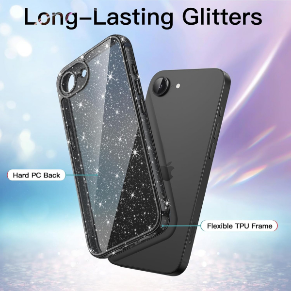 JETech Apple iPhone 16e Parltl Klf -Black