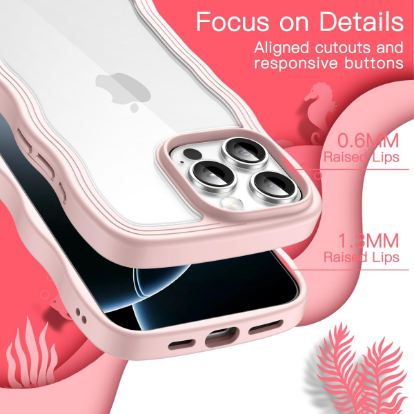 JETech Apple iPhone 16 Pro Cute Dalgal Klf -Pink