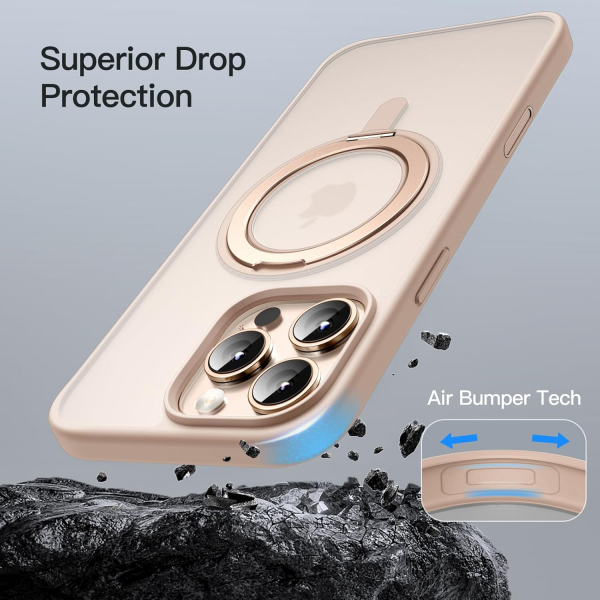 JETech Apple iPhone 16 Pro Max 360 Dndrlebilir Klf- Desert Titanium