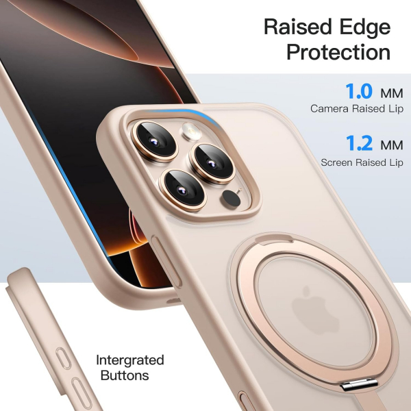 JETech Apple iPhone 16 Pro Max 360 Dndrlebilir Klf- Desert Titanium