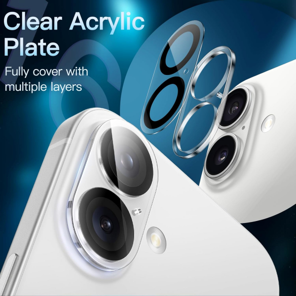 JETech Apple iPhone 16/16 Plus Kamera Koruyucu