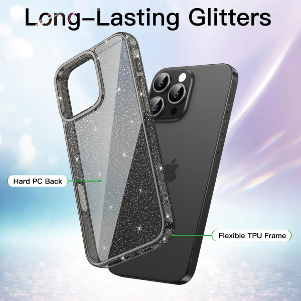 JETech Apple iPhone 16 Pro Parltl Klf -Black Titanium