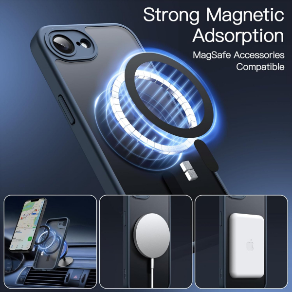 JETech Apple iPhone 16e Mat MagSafe Klf-Storm Blue