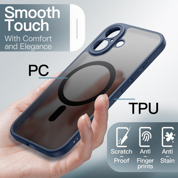 JETech Apple iPhone 17 Manyetik Klf -Storm Blue