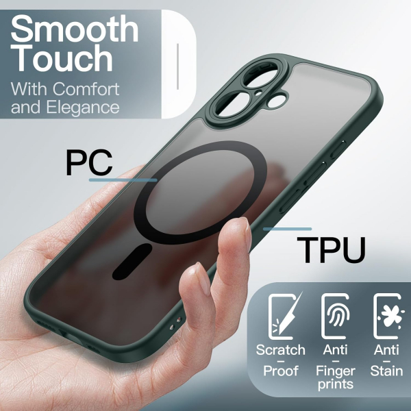 JETech Apple iPhone 17 Manyetik Klf -Dark Green