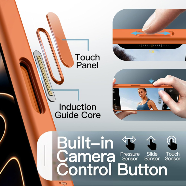 JETech Apple iPhone 17 Pro Manyetik Klf-Orange