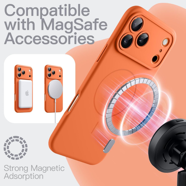 JETech Apple iPhone 17 Pro Max Silikon Klf-Orange