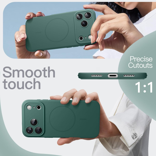 JETech Apple iPhone 17 Pro Max Silikon Klf-Midnight Green