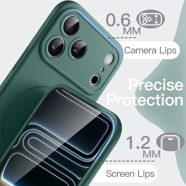 JETech Apple iPhone 17 Pro Max Silikon Klf-Midnight Green