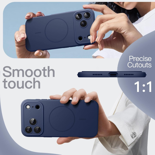 JETech Apple iPhone 17 Pro Max Silikon Klf-Dark Blue