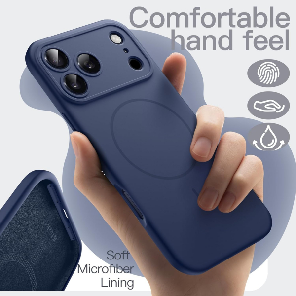 JETech Apple iPhone 17 Pro Max Silikon Klf-Dark Blue