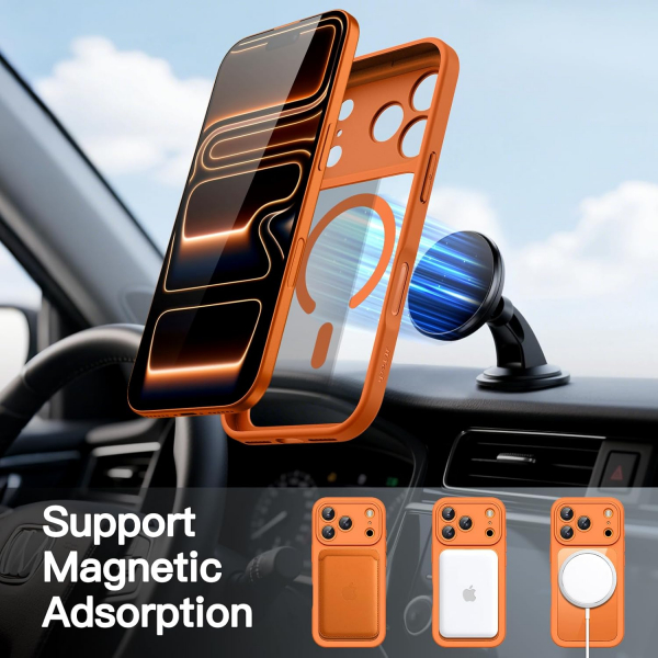 JETech iPhone 17 Pro Max Tam Korumal Klf-Orange