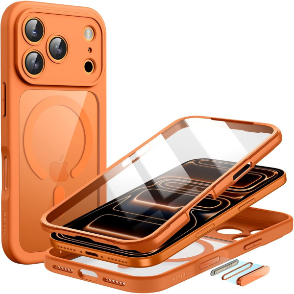 JETech iPhone 17 Pro Max Tam Korumal Klf-Orange