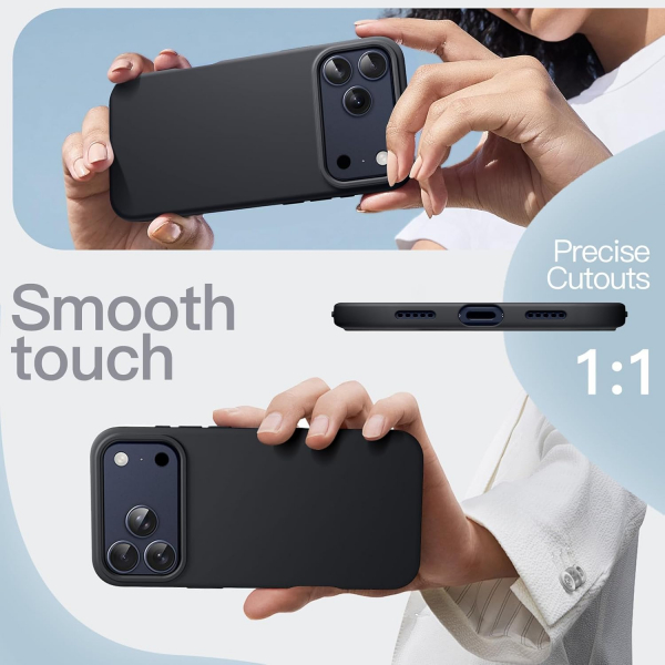JETech Apple iPhone 17 Pro Silikon Klf -Black