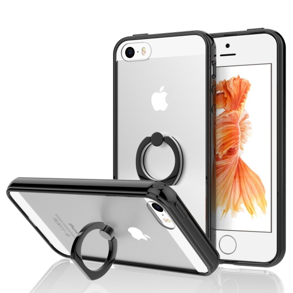 JETech Apple iPhone SE / 5S / 5 Ring Holder Kickstand Klf-Black