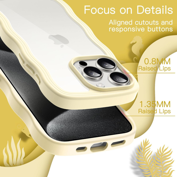 JETech Cute Dalgal iPhone 15 Pro Klf -Yellow