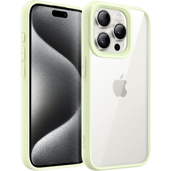 JETech Darbeye Dayankl iPhone 15 Pro Mat Klf-Green