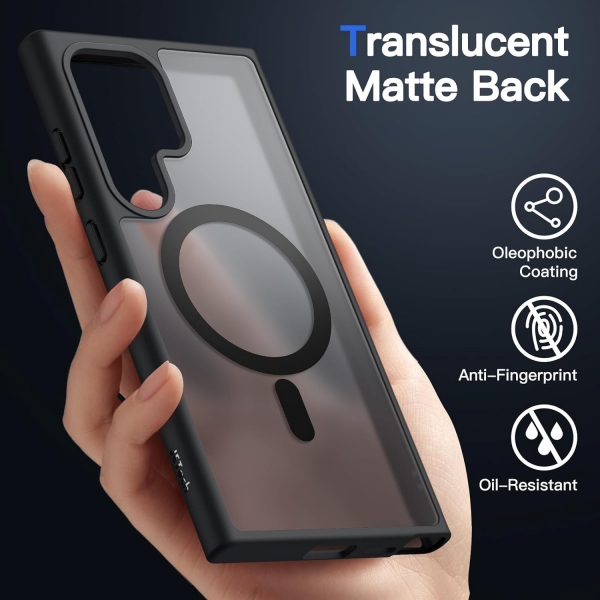 JETech Galaxy S24 Ultra MagSafe Uyumlu Mat Klf-Black