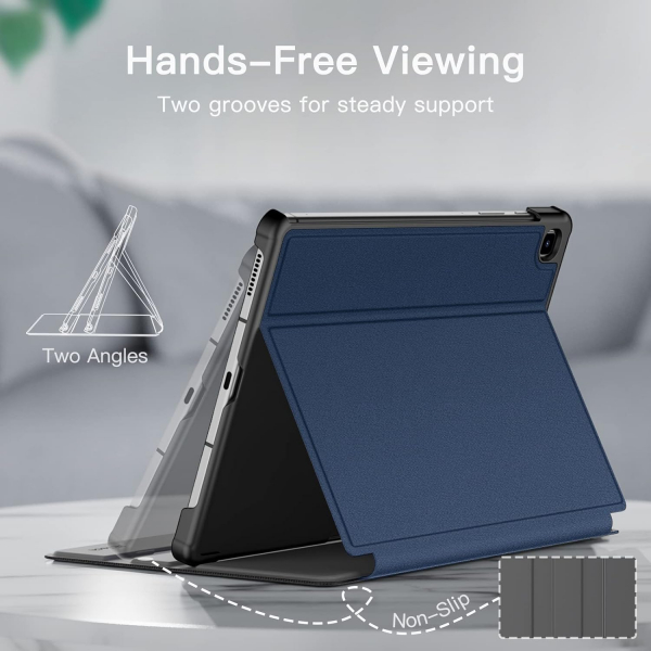 JETech Kalem Blmeli Galaxy Tab S6 Lite Klf-Navy